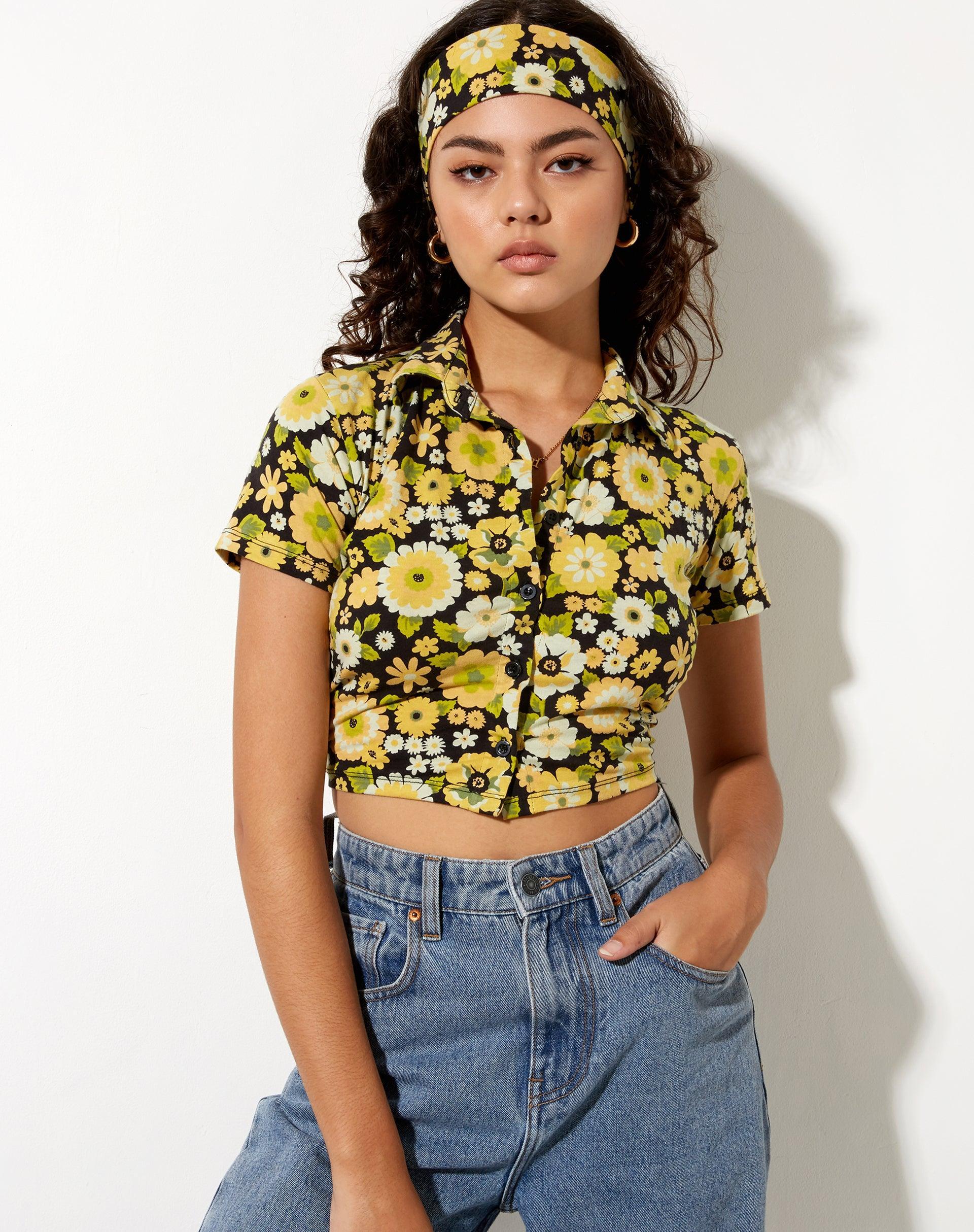 Wuma Cropped Shirt in Retro Floral product image