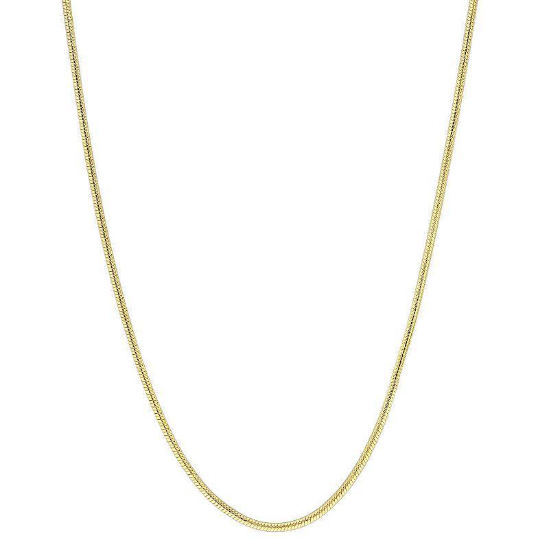 Stella Grace Sterling Silver 1.2 mm Snake Chain Necklace, Womens 18k Gold Plated Product Image