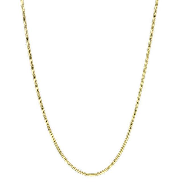 Stella Grace Sterling Silver 1.2 mm Snake Chain Necklace, Womens 18k Gold Plated Product Image