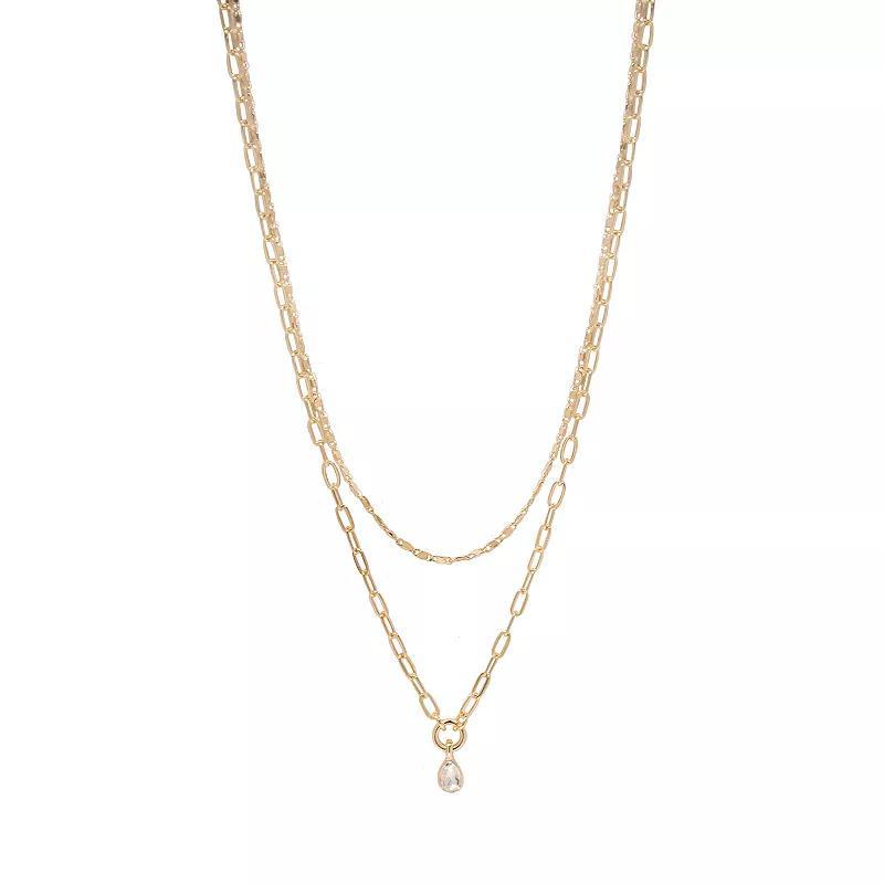 LC Lauren Conrad Gold Tone 2 Row Chain Necklace, Womens Product Image