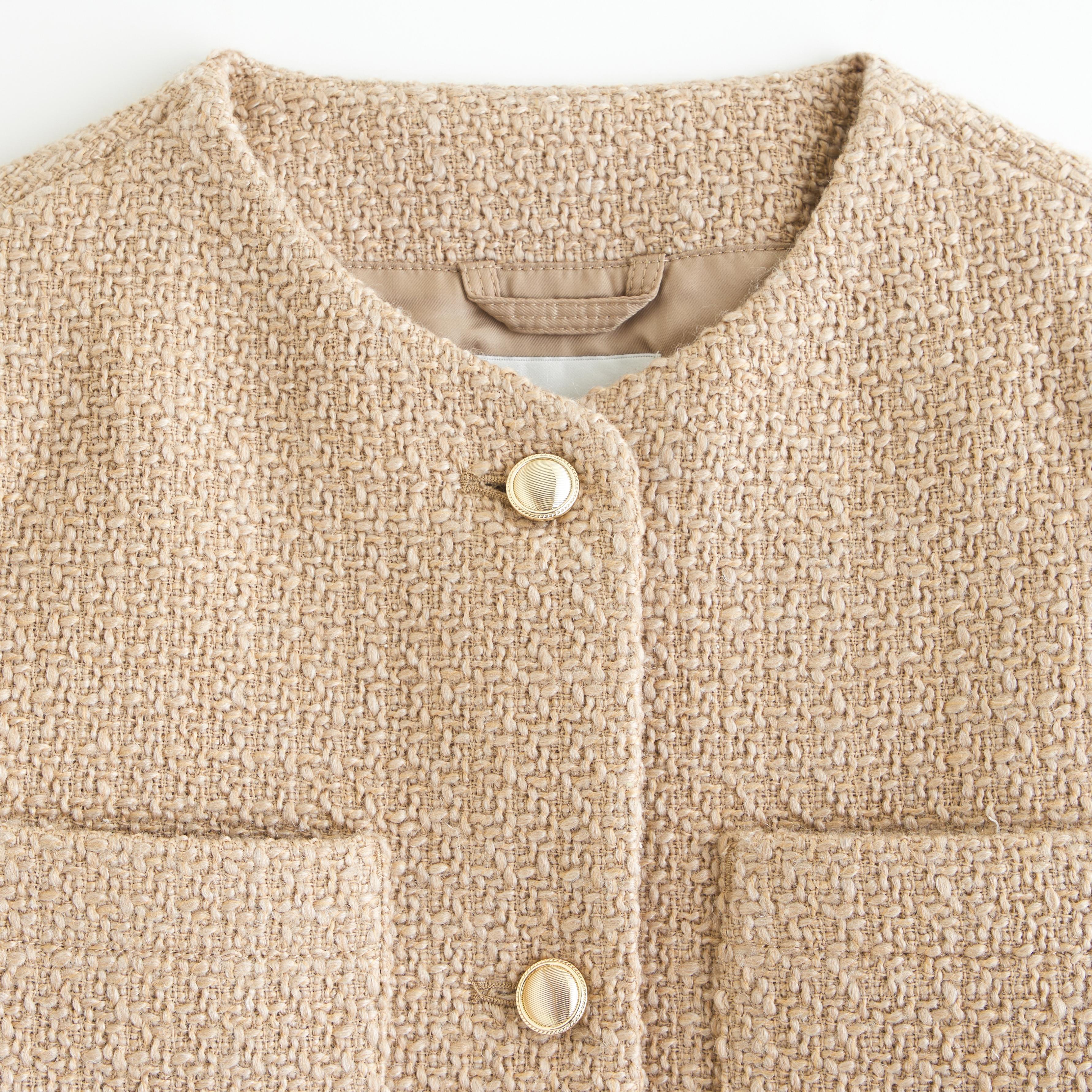 Collarless Tweed Jacket Product Image