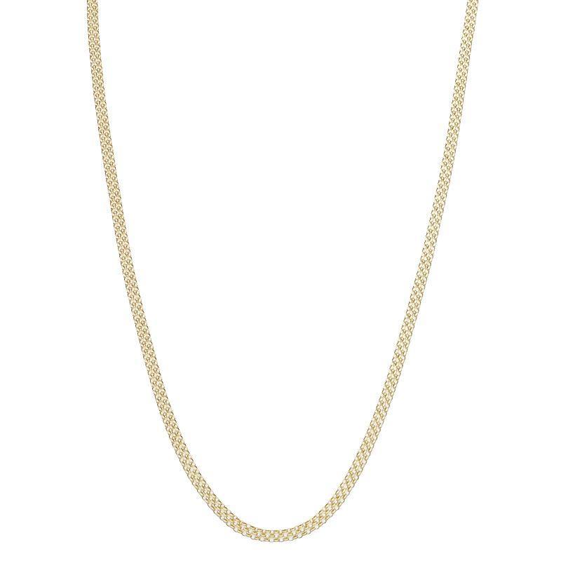 14k Gold 3-Row Bismark Chain Necklace, Womens Product Image