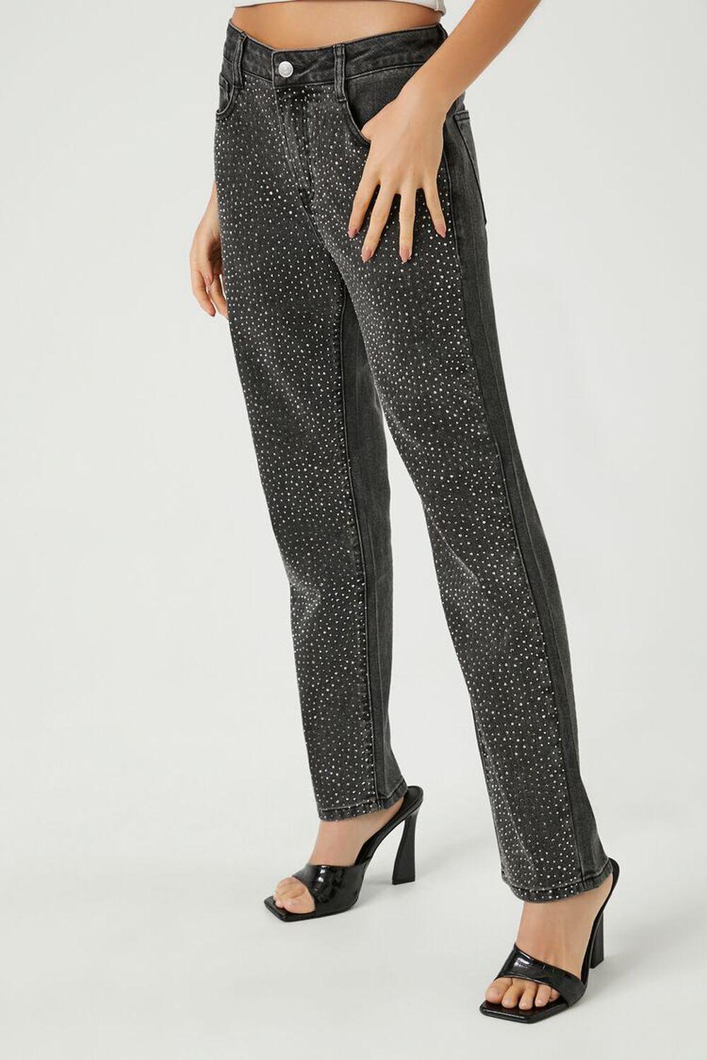 Rhinestone Straight-Leg Jeans | Forever 21 Product Image