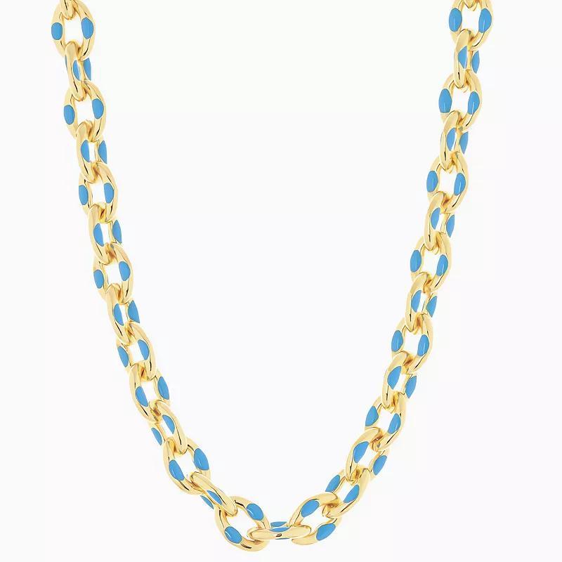 Juvell 18K Gold Plated Blue Accent Necklace, Womens, Two Tone Product Image