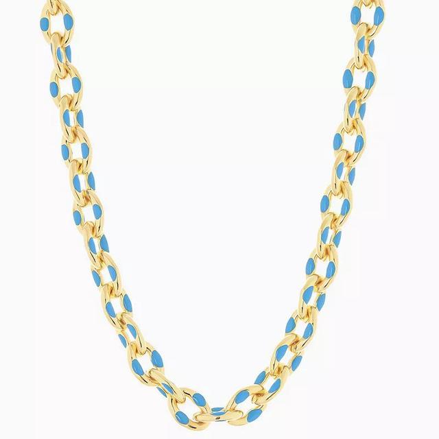 Juvell 18K Gold Plated Blue Accent Necklace, Womens, Two Tone Product Image