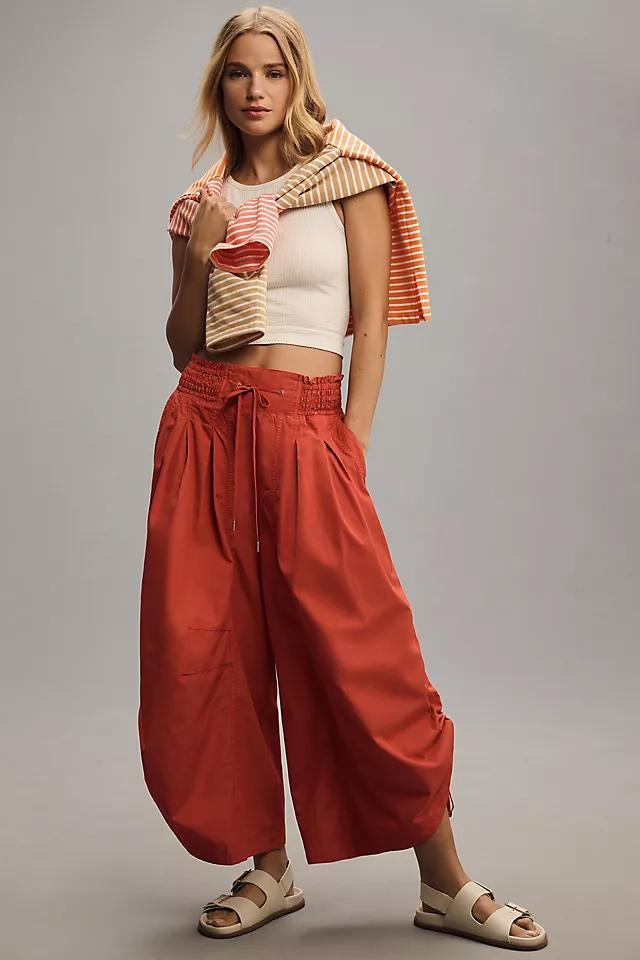 By Anthropologie Ruched Poplin Parachute Pants Product Image