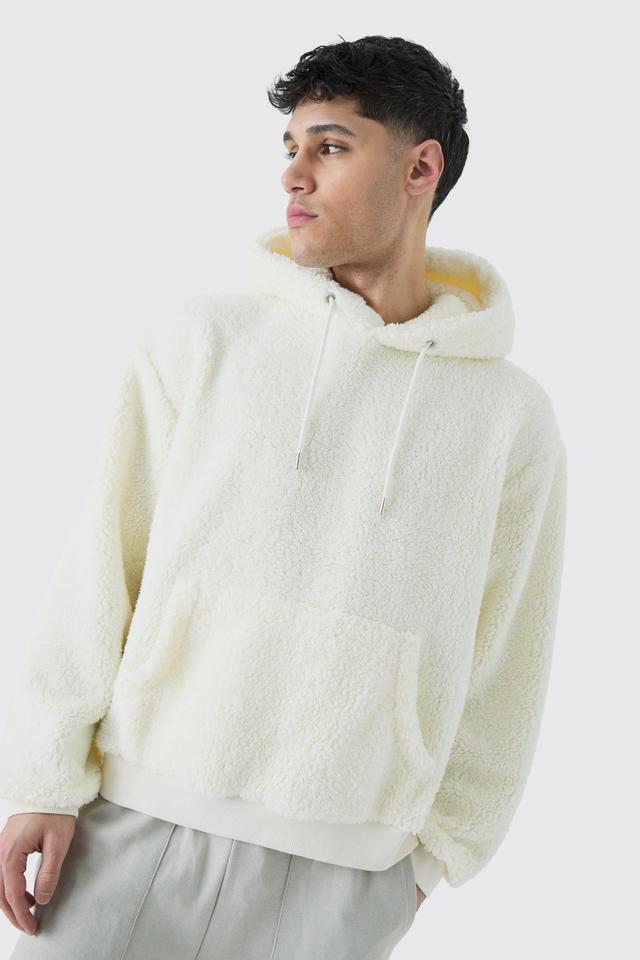 Oversized Boxy Borg Over The Head Hoodie | boohooMAN USA Product Image