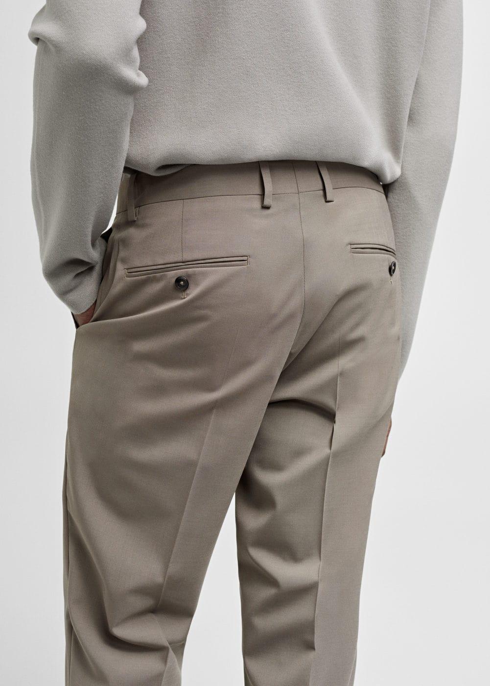 MANGO MAN - Slim fit wool suit pants light/pastel greyMen Product Image