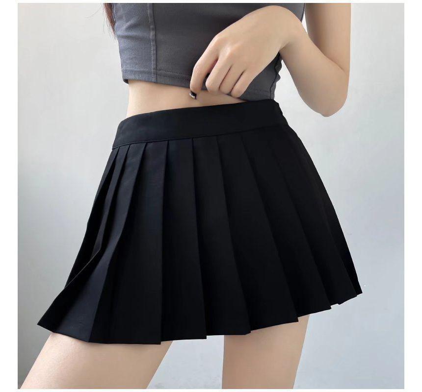 High Waist Mini Pleated Skirt Product Image