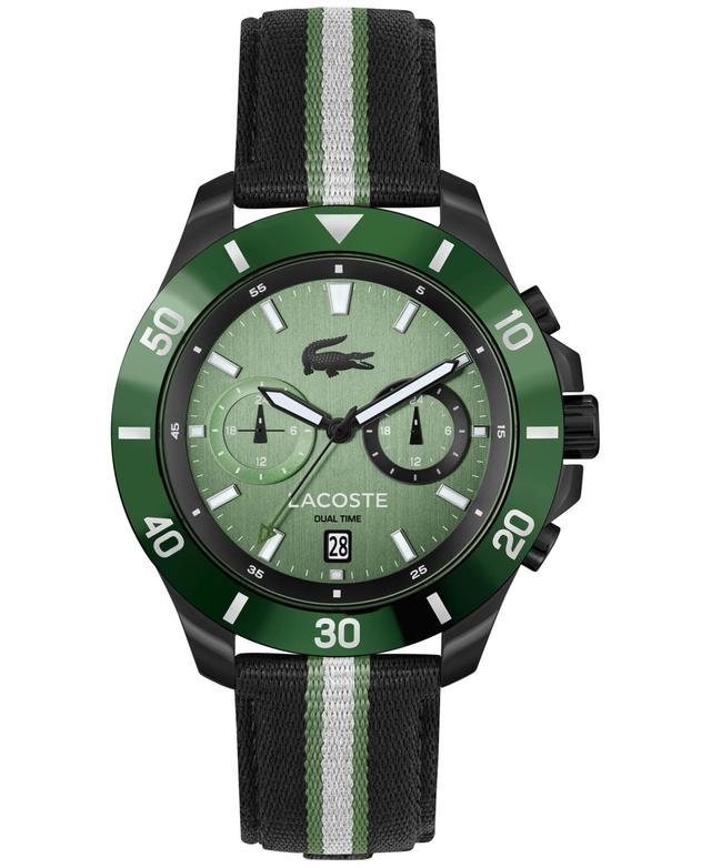 Lacoste Mens Toranga Green Striped Nylon Strap Watch 44mm Product Image