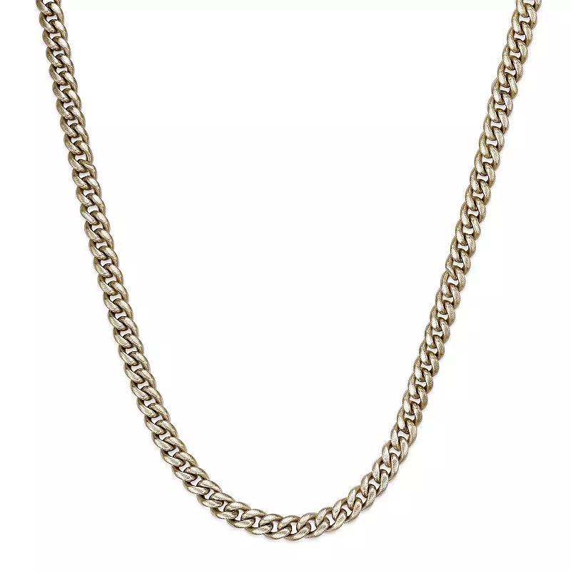 LYNX Mens Stainless Steel Curb Chain Necklace Gold Tone Product Image