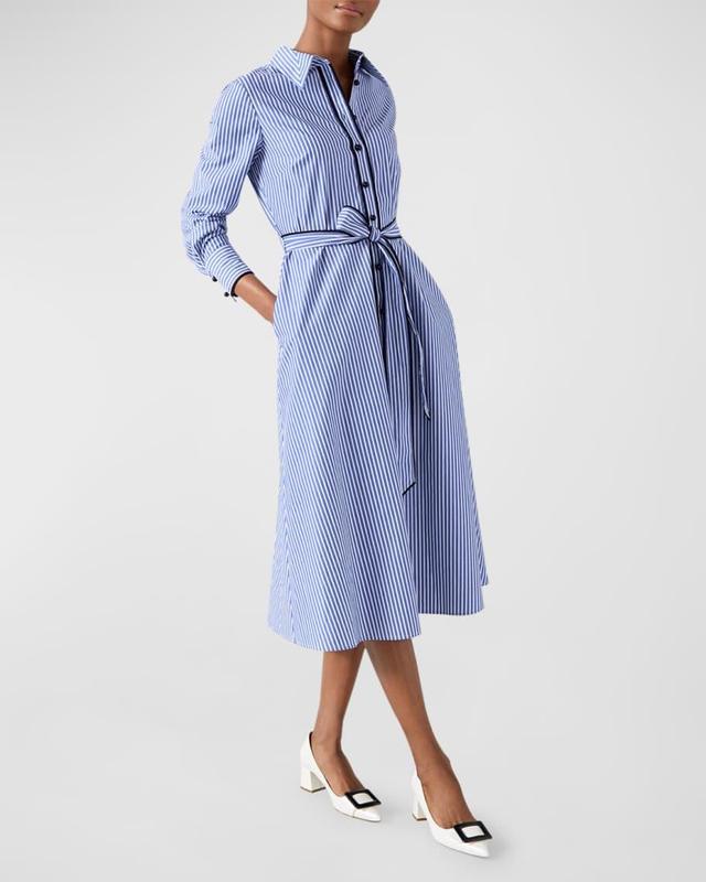 Lucan Striped Cotton Midi Shirtdress Product Image