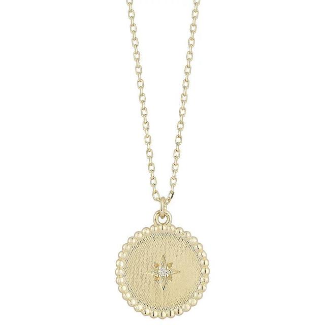 LUMINOR GOLD 14k Gold Diamond Accent Star Medallion Necklace, Womens Product Image