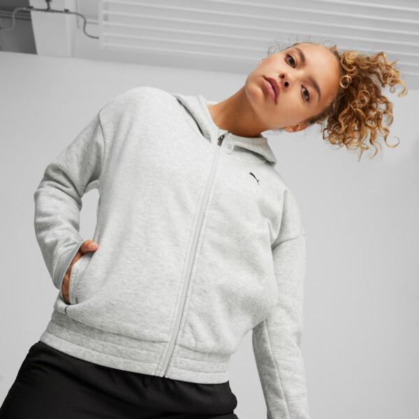 PUMA Train Favorite Women's Full-Zip Training Fleece in Light Grey Heather Product Image