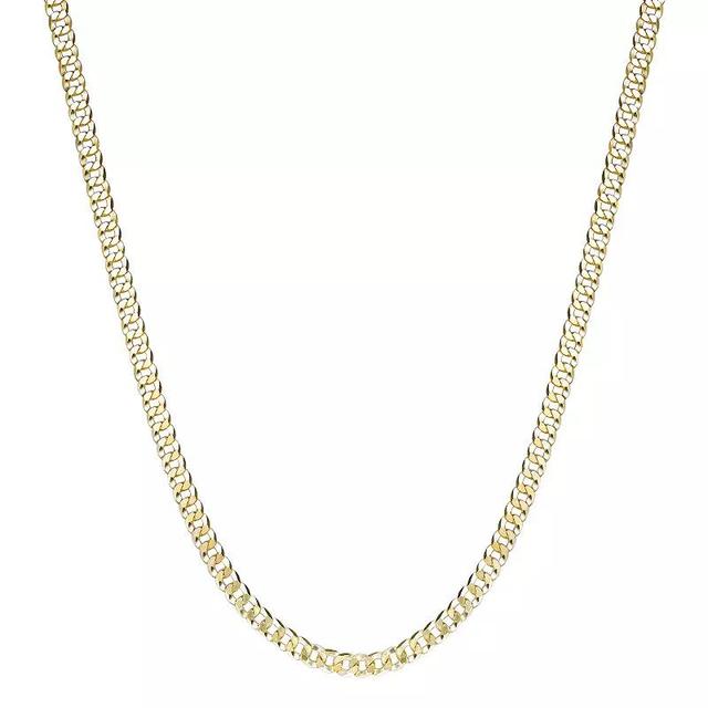 LYNX Mens 14k Gold Plated Flat Cuban Chain Necklace Gold Tone Product Image