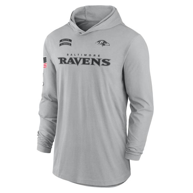 Baltimore Ravens Salute to Service Edge Mascot Lockup Men’s Nike Men's Dri-FIT NFL Long-Sleeve Hooded Top Product Image