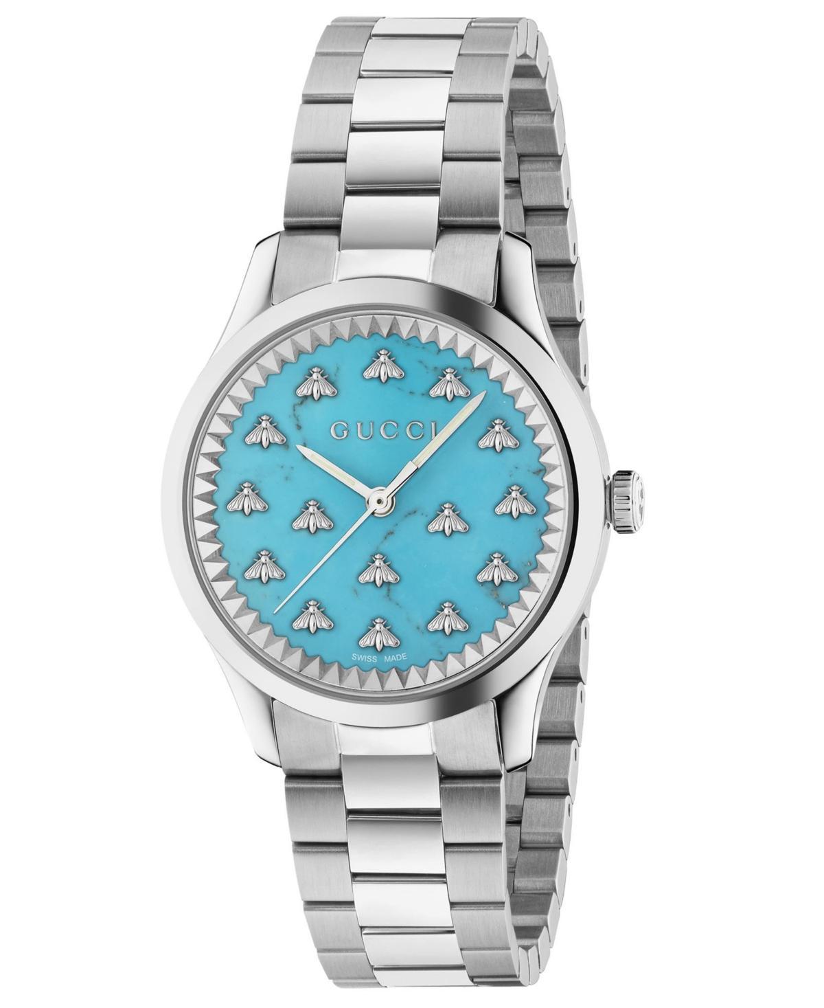 Womens G-Timeless Stainless Steel & Turquoise Bracelet Watch Product Image