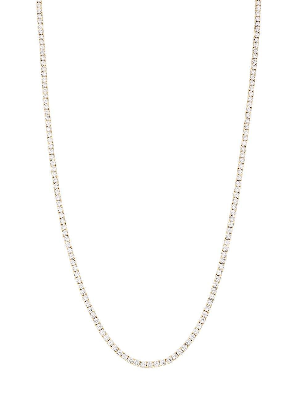 Womens Naomi 18K-Gold-Plated & Cubic Zirconia Long Tennis Necklace Product Image