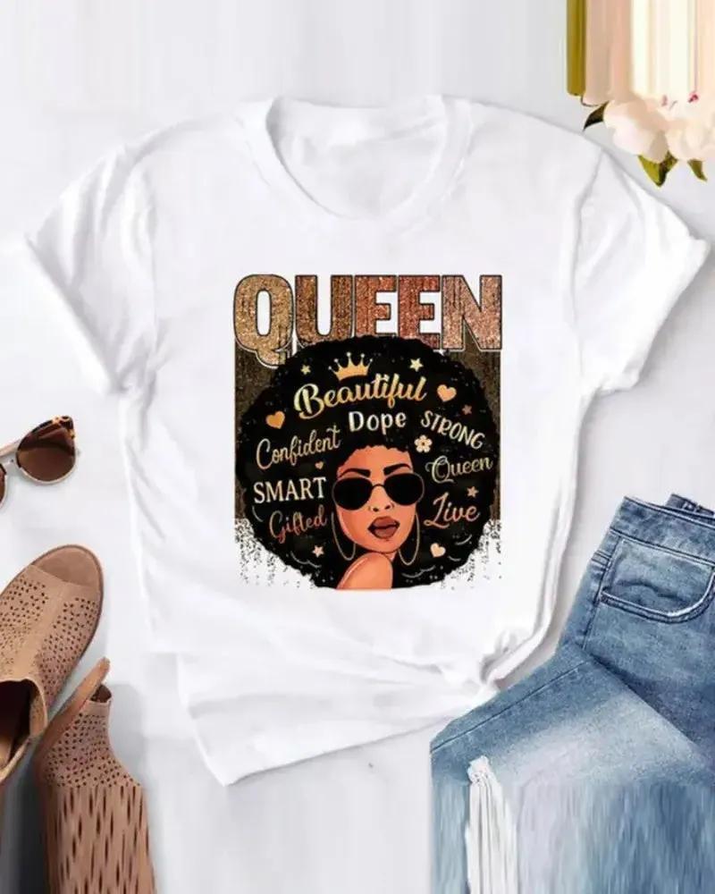 Olivia Mark – Letter Print Casual T-Shirt Product Image