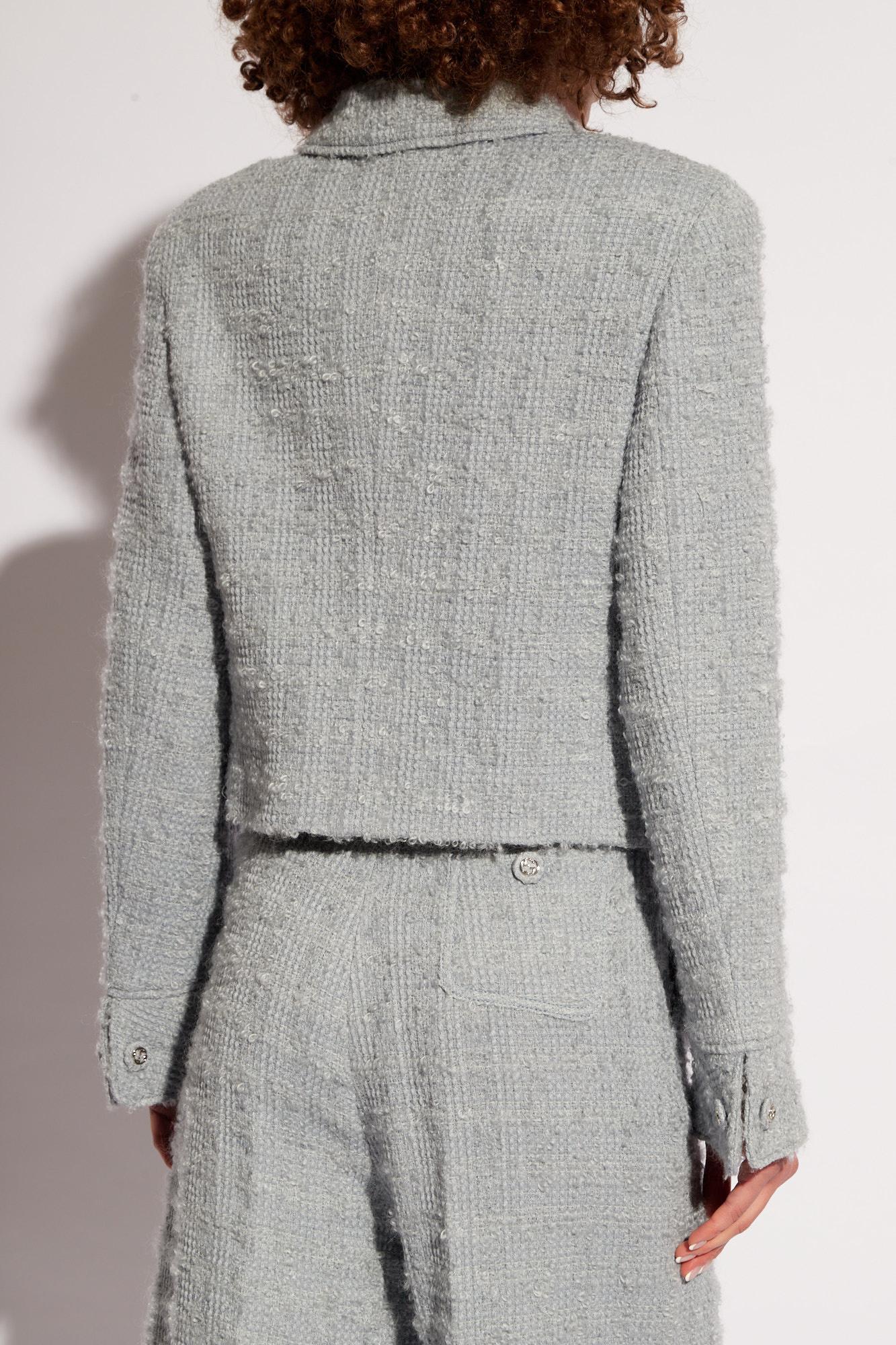 Tweed Blazer In Blue Product Image