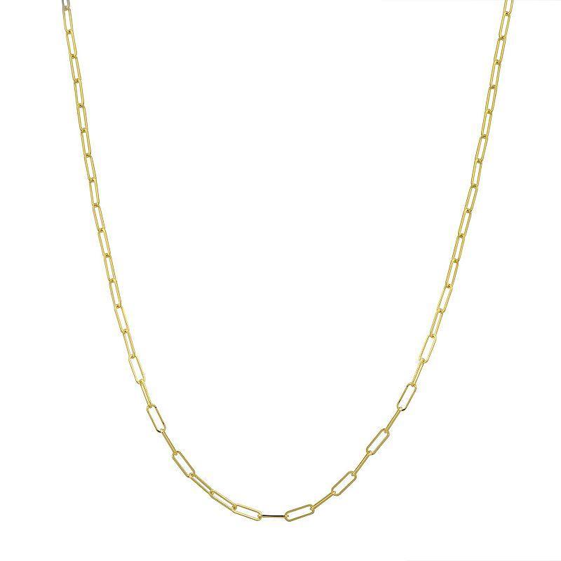 14k Gold Wide Link Chain Necklace, Womens Yellow Gold Product Image