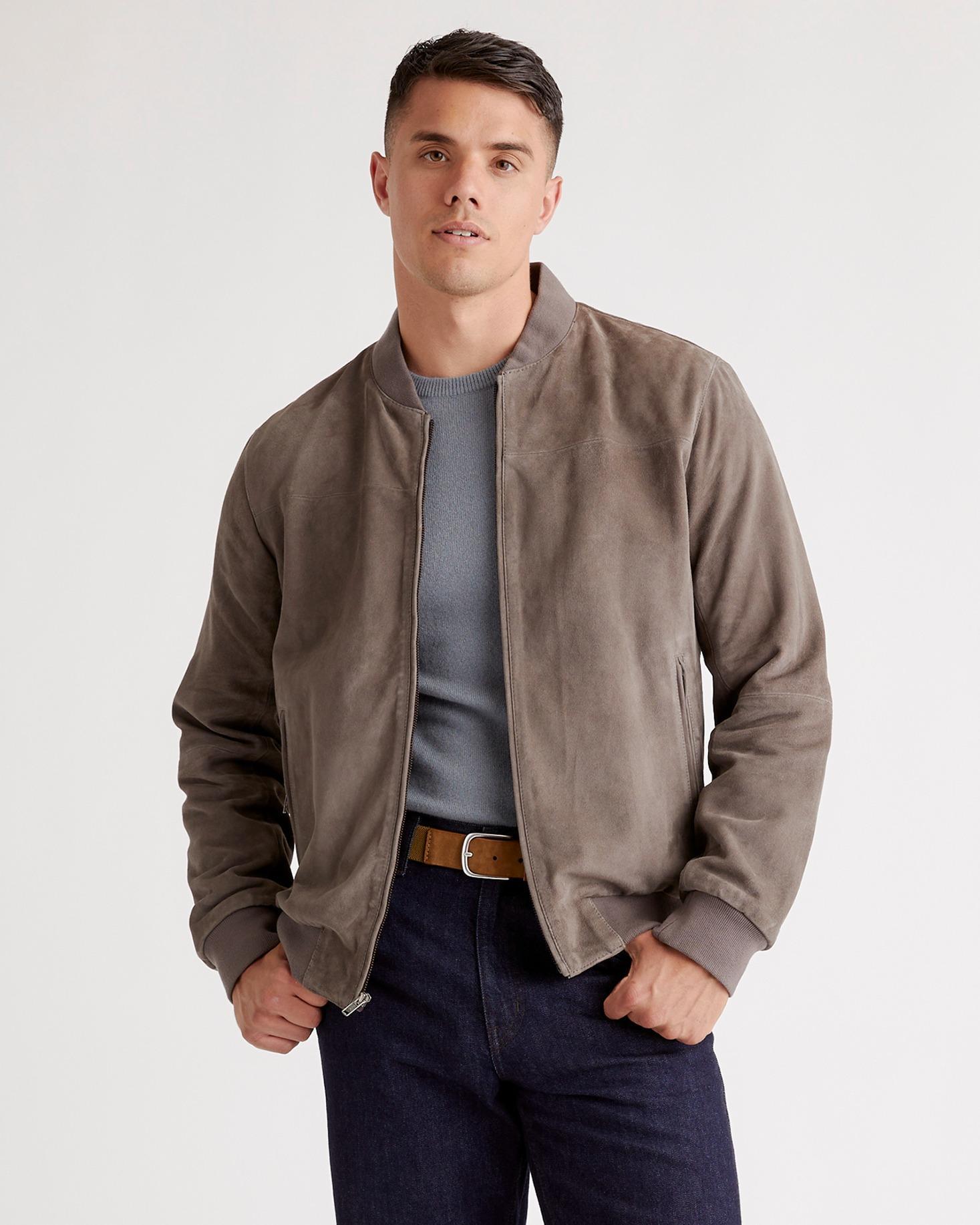 100% Suede Bomber Jacket Product Image