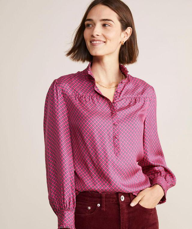 Silk Twill Ruffle Collar Popover Product Image