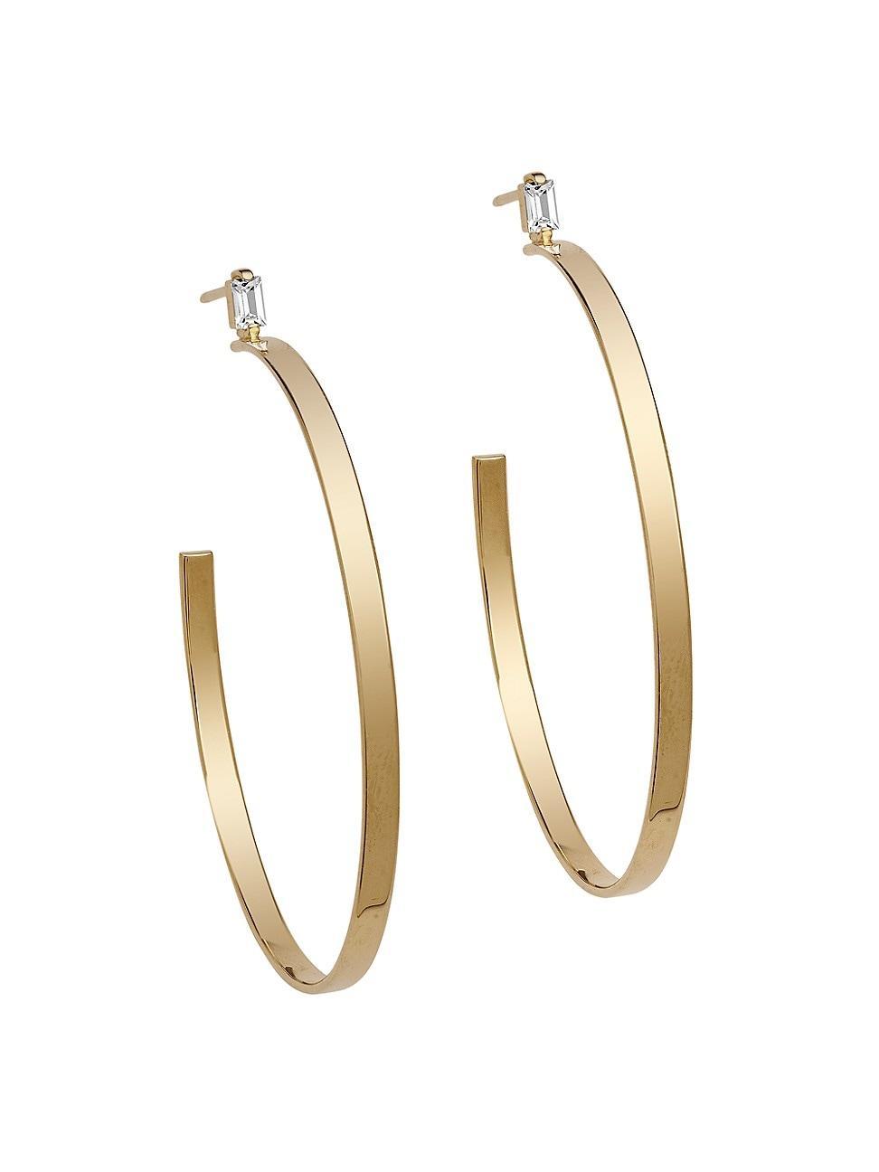 Jennifer Zeuner Gemma White Sapphire Hoop Earrings Product Image