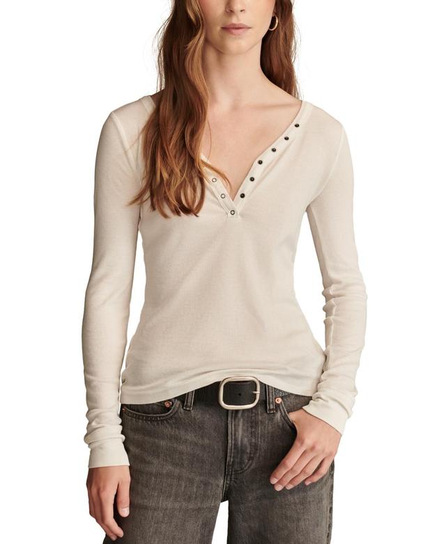 Lucky Brand Womens Snap-Closure Henley Top Product Image