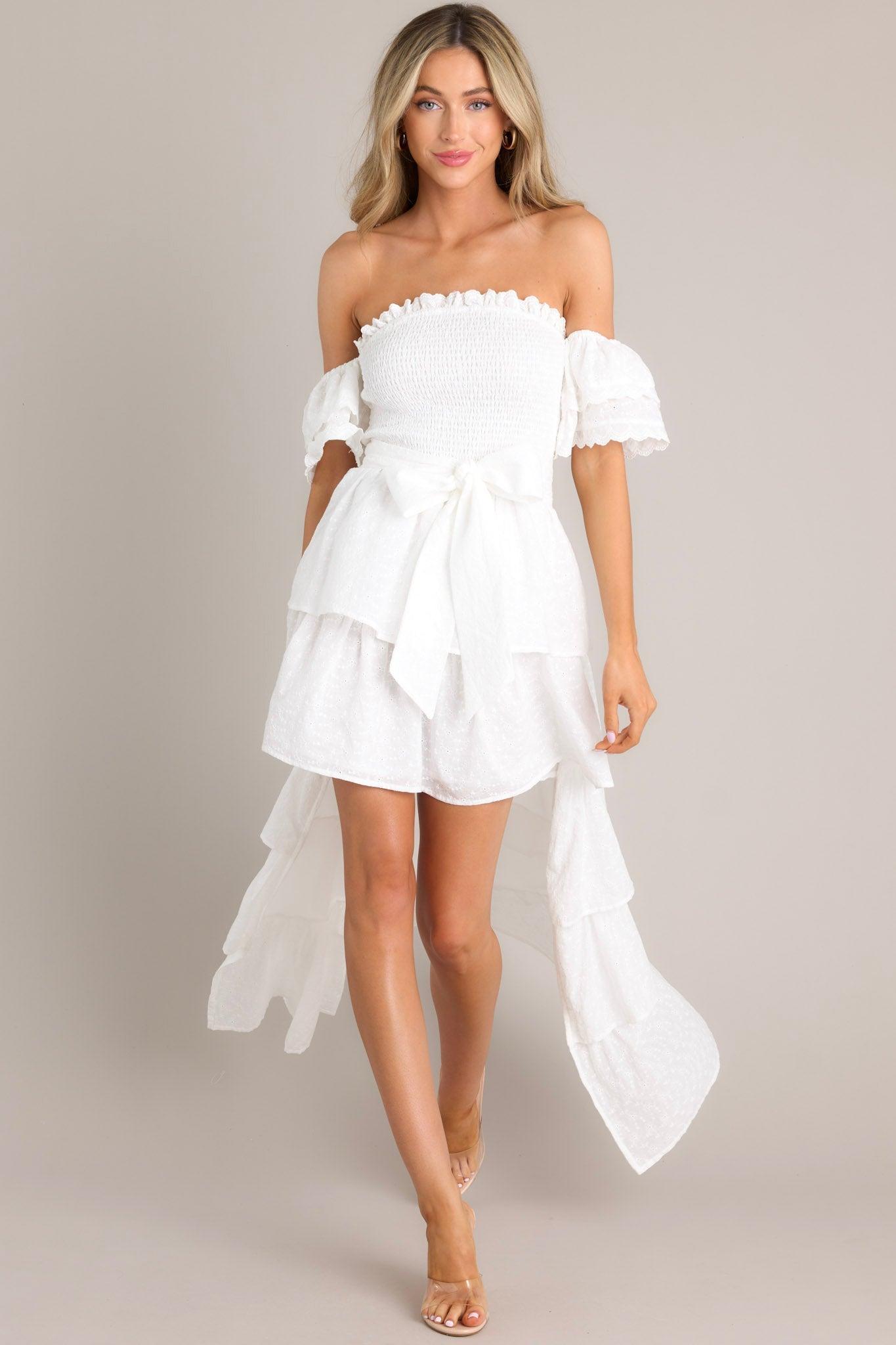 Feeling Mighty Fine White Eyelet Dress Product Image