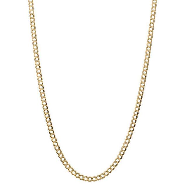 10k Gold Curb Chain Necklace, Mens Yellow Product Image