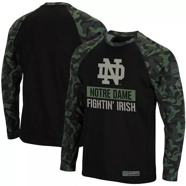 Mens Colosseum /Camo Notre Dame Fighting Irish OHT Military Appreciation Big & Tall Raglan Long Sleeve T-Shirt Product Image