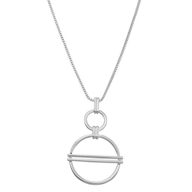 Nine West Silver Tone Long Pendant Necklace, Womens Product Image