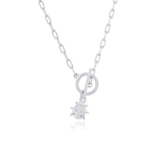 Argento Bella Ladybug Charm Paper Clip Chain Toggle Necklace, Womens Sterling Silver Product Image