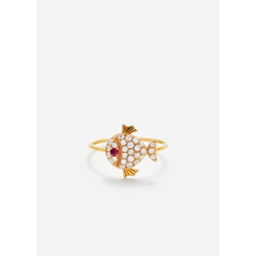 BAGUE PETIT POISSON OR JAUNE Product Image