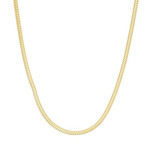 Jordan Blue Womens 14k Gold Over Silver Snake Chain Necklace Yellow Product Image