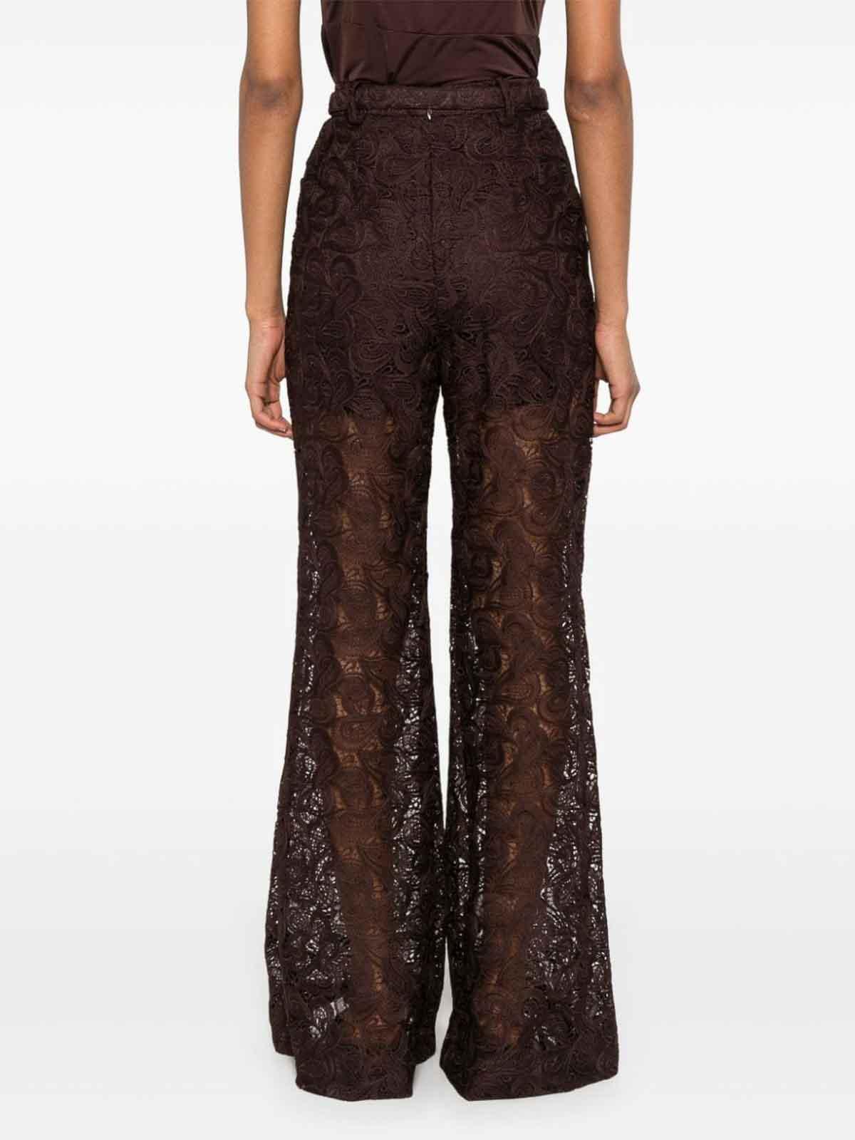 ZIMMERMANN Illustration Lace Trousers In Brown Product Image