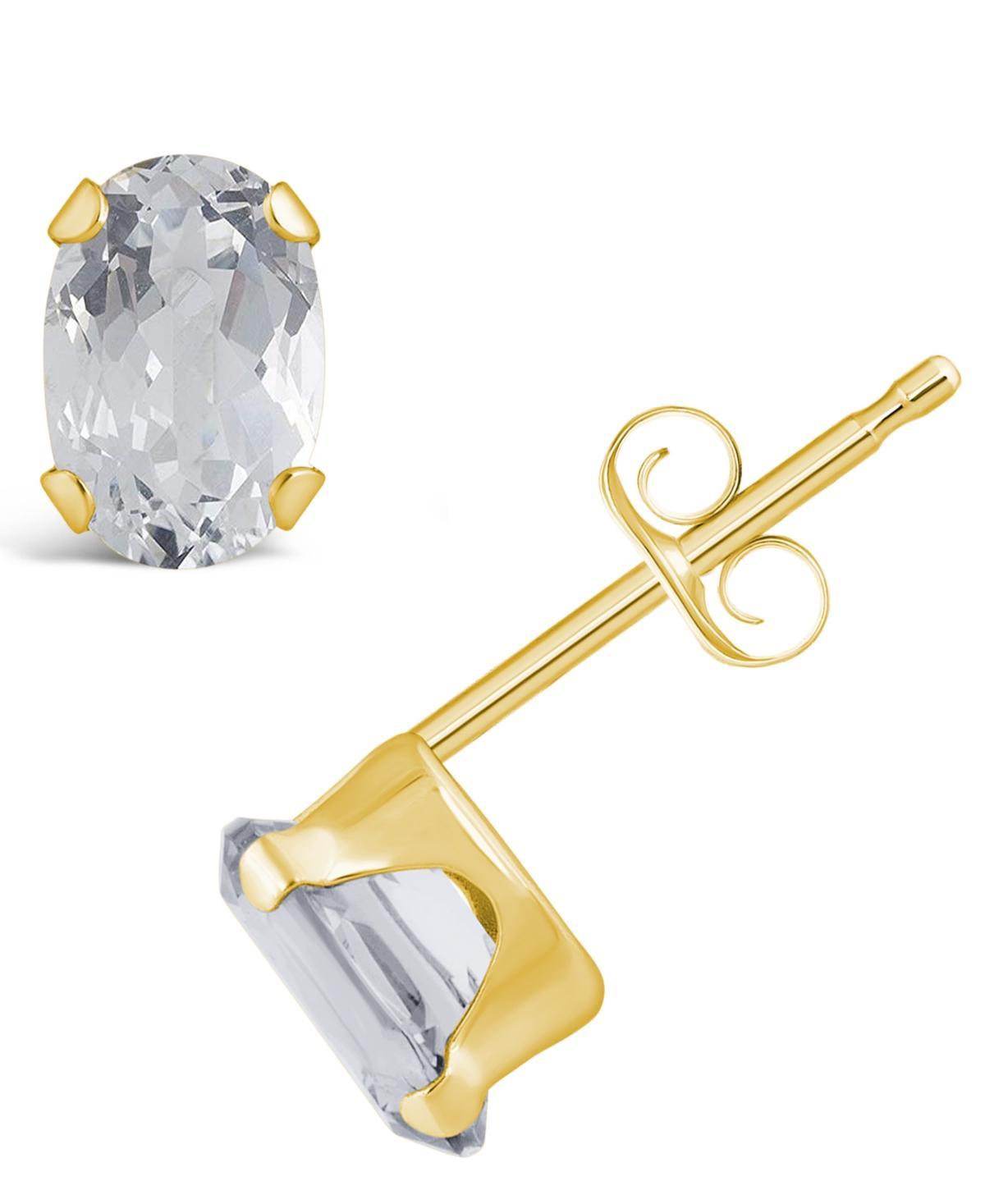 Macys Gemstone Stud Earrings in 10k Yellow Gold Product Image