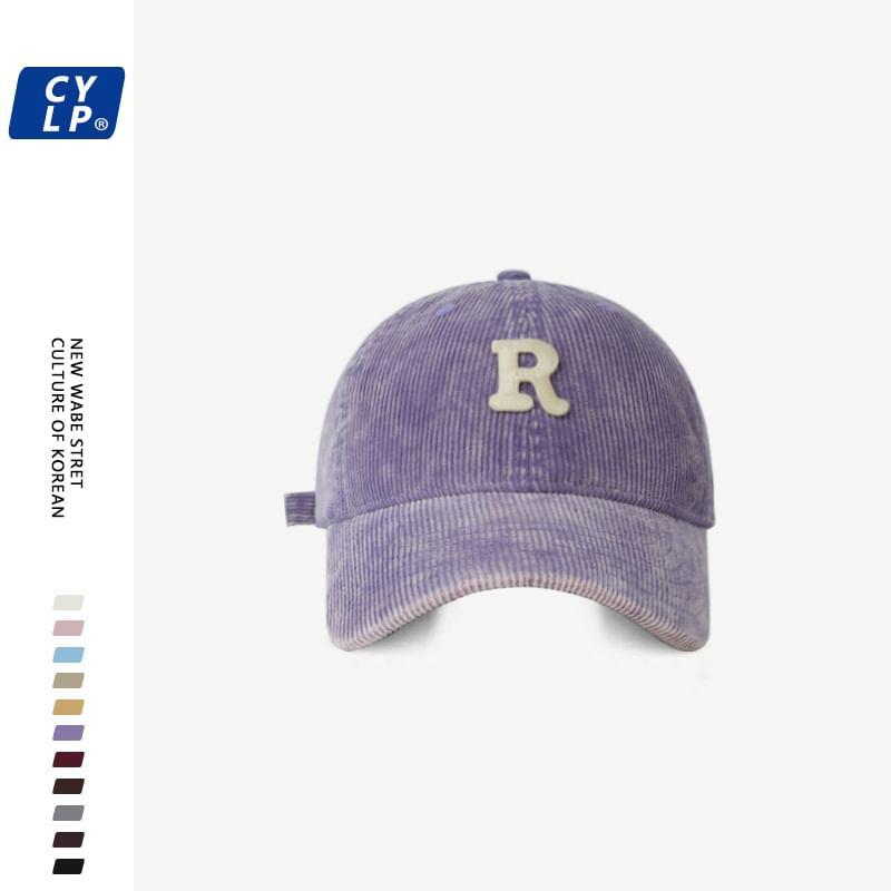 Lettering Applique Corduroy Baseball Cap Product Image