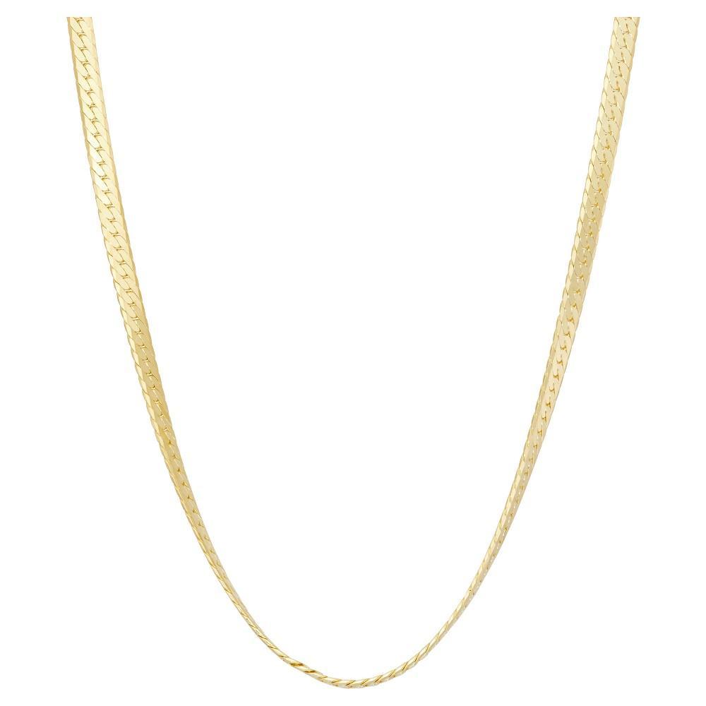 Jordan Blue 14k Gold Over Silver Herringbone Chain Necklace, Womens Yellow Product Image