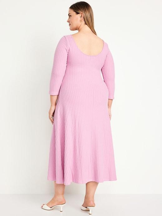 Fit &amp; Flare Ribbed Maxi Dress Product Image