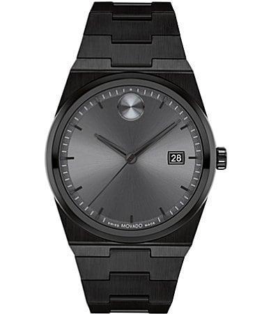 Movado Mens Quest Quartz Analog Black Plated Stainless Steel Bracelet Watch Product Image