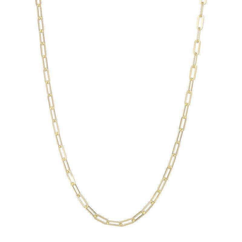 Giorgio di Vicenza Sterling Silver Flat Paper Clip Chain Necklace, Womens Gold Tone Product Image