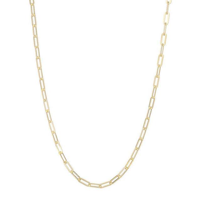 Giorgio di Vicenza Sterling Silver Flat Paper Clip Chain Necklace, Womens Yellow Product Image