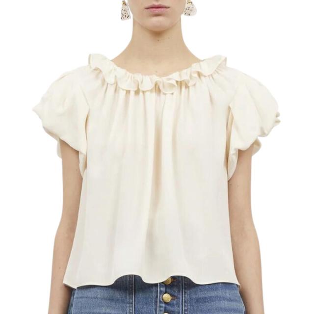 Monika Top In Pristine In Beige Product Image