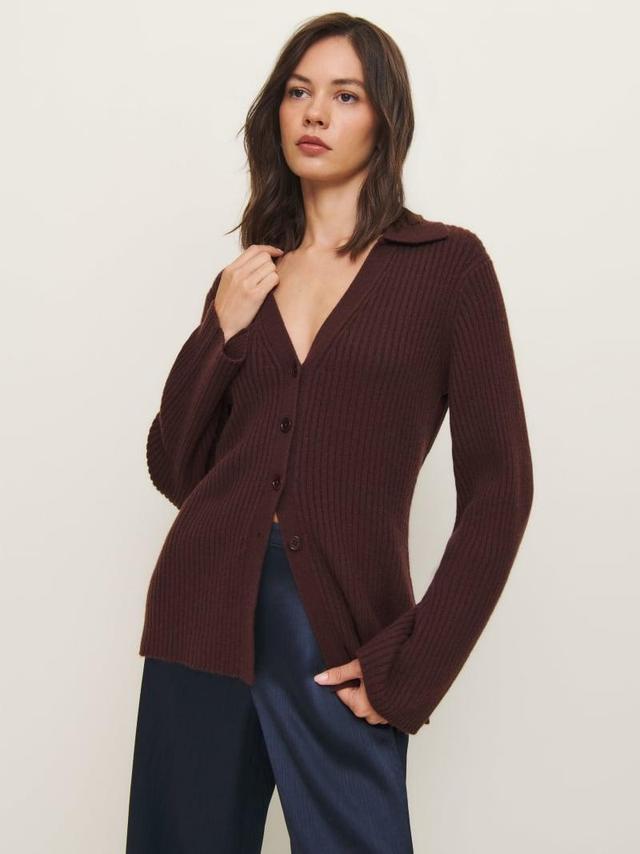 Shea Cashmere Collared Cardigan Product Image