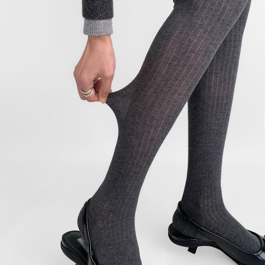 Plain Ribbed Tights Product Image