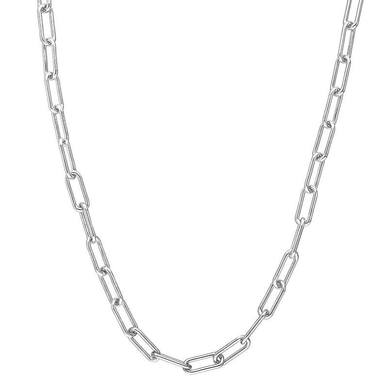 Stella Grace Sterling Silver Polished Paperclip Chain Necklace, Womens Product Image