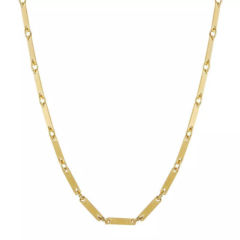 Sunkissed Sterling Bar Chain Necklace, Womens Gold Tone Product Image