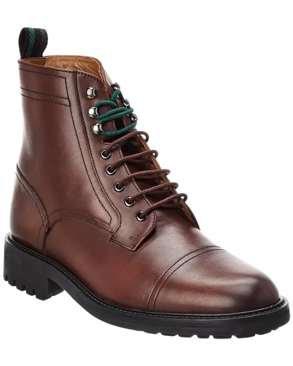 Joesif Brogue Detail Leather Lace-up Boot In Brown product image